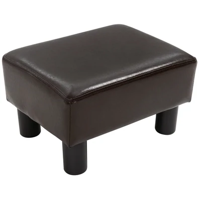Hocker mit Stoffbezug in Kunstlederoptik, bis 100 kg, Kaffee