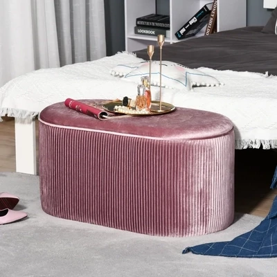 Sitzbank Polsterbank mit Stauraum Truhenbank französischer Stil Rosa