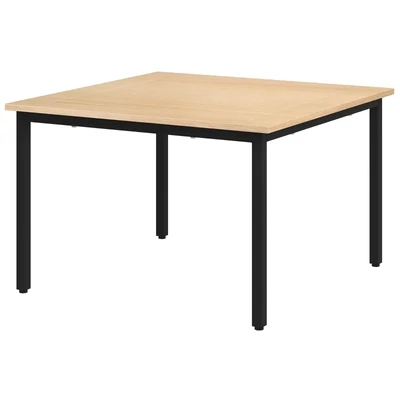 Couchtisch im Retrodesign, Beistelltisch, Metallbeine, Natur + Schwarz