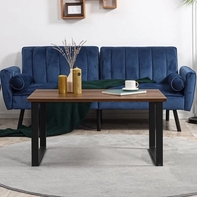 Couchtisch im Industriedesign, Beistelltisch, Braun &amp; Schwarz