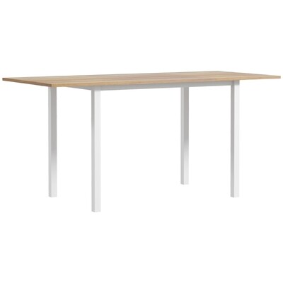 Klapptisch für 6 Personen, Esstisch, Küchentisch, Natur + Schwarz