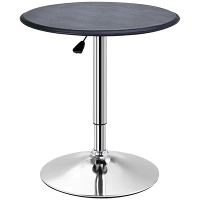 Bartisch, höhenverstellbar, Vintage-Design, Schwarz + Silber