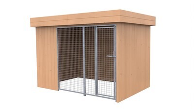 Sauerland Villa Holz-Hundezwinger 2 x 3 m | Flachdach | braun | Gitter