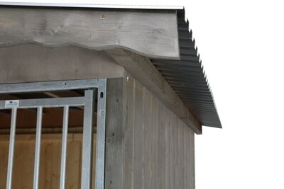 Sauerland Villa Holz-Hundezwinger 2 x 3 m | Satteldach | Graphitgrau | Rohrstab Abstand 5 cm