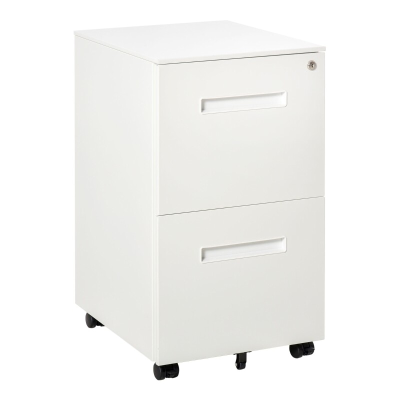 Rollcontainer, Aktenschrank 5 Räder, weiss