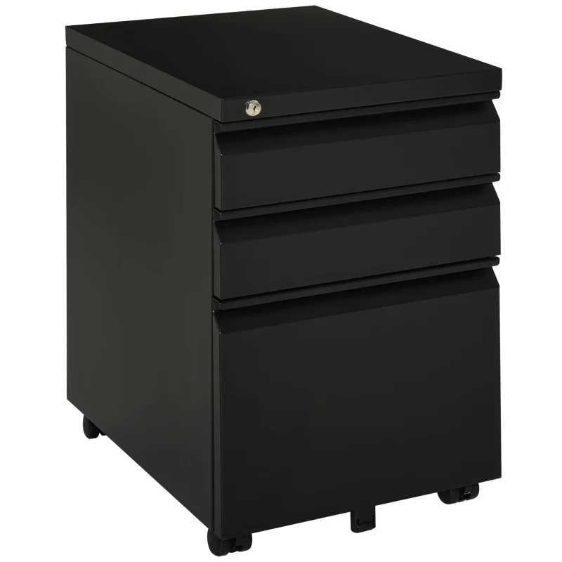 Rollcontainer, 3 Schubladen, 5 Räder, schwarz II