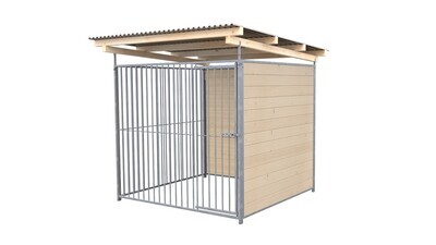 SAUERLAND Hundezwinger 2 x 2 m | 2-seitig geschlossen | naturbelassen | Rohrstab Abstand 8 cm