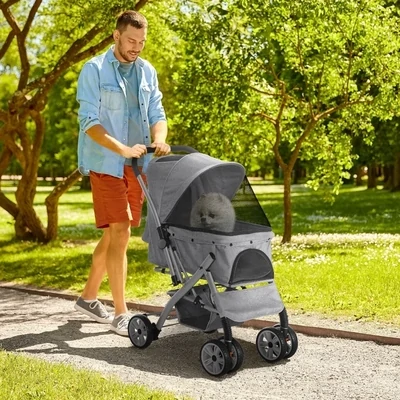 Hundebuggy / Pet Stroller, Hundewagen grau