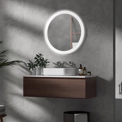 Badezimmerspiegel Badspiegel mit LED-Licht oval