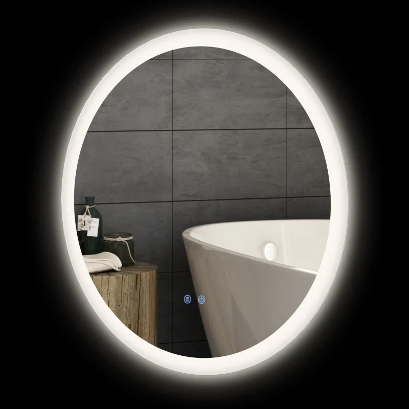 Badezimmerspiegel Badspiegel mit LED-Licht oval