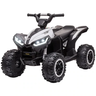 Kinder-Quad Elektrisches Kinderauto, 3 km/h, Schwarz + Weiss