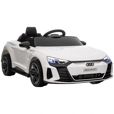 Audi RS e-tron, Kinder-Elektroauto mit Sicherheitsgurt, weiss,