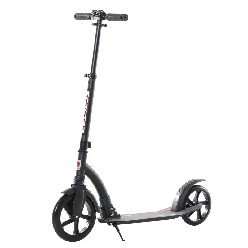 Kinderscooter Kickscooter Tretroller Stossdämpfung Höheverstellbar Alu Schwarz
