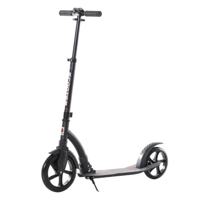 Kinderscooter Kickscooter Tretroller Stossdämpfung Höheverstellbar Alu Schwarz