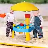 Spieltisch-Set, Strandspielzeug mit Sonnenschirm,