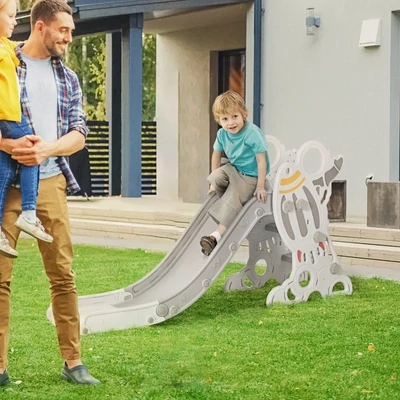 Rutsche &quot;Rakete&quot; für Kinder 1,5 bis 3 Jahre, Sticker-Set, grau