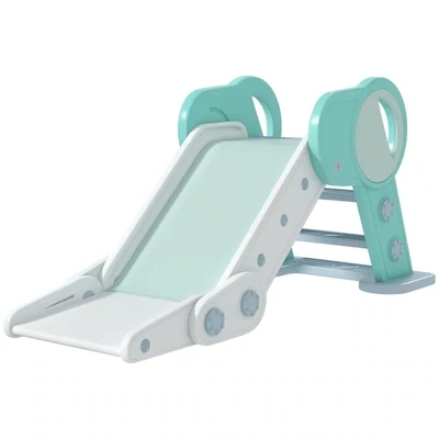 Rutsche für Kleinkinder, klappbar, Indoor, rutschfeste Stufen, erhöhter Sicherheitsrand, grün