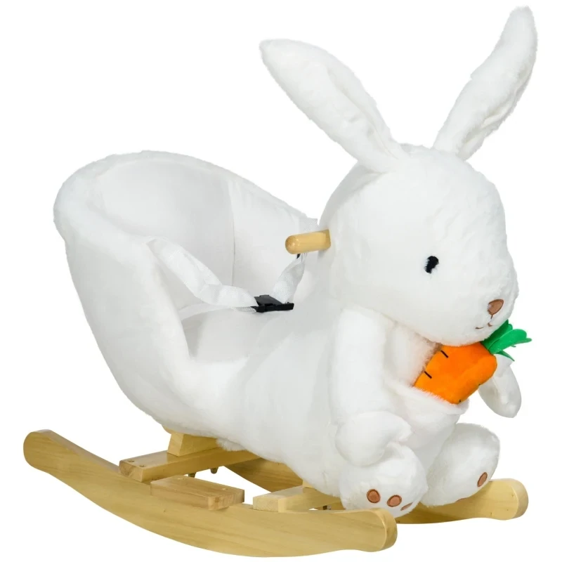 Schaukelpferd Hase, Kaninchen, mit Soundeffekt, weiss