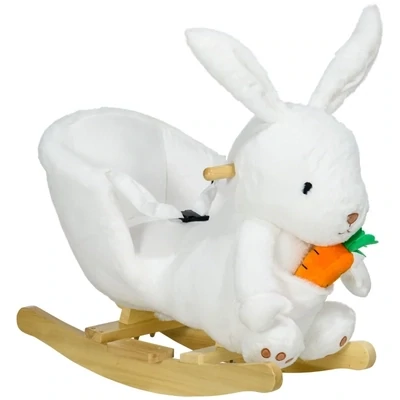 Schaukelpferd Hase, Kaninchen, mit Soundeffekt, weiss