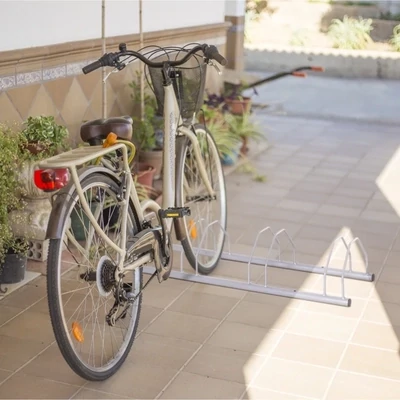 FahrradständerVelo-Ständer Stahl Silber 4 Fahrräder