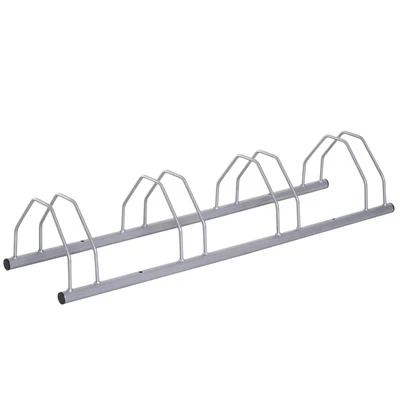 FahrradständerVelo-Ständer Stahl Silber 4 Fahrräder