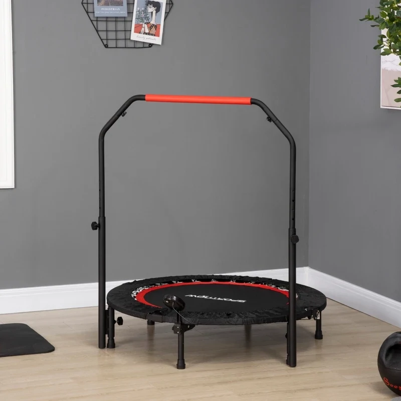 Mini-Trampolin mit Haltegriff, LCD-Monitor, schwarz+rot, Ø102