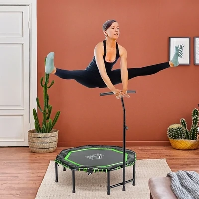 Fitness-Trampolin Grün+Schwarz 122 x 122 x 122-138 cm