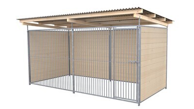 SAUERLAND Hundezwinger 2 x 3 m | 3-seitig geschlossen | naturbelassen | Rohrstab Abstand 5 cm