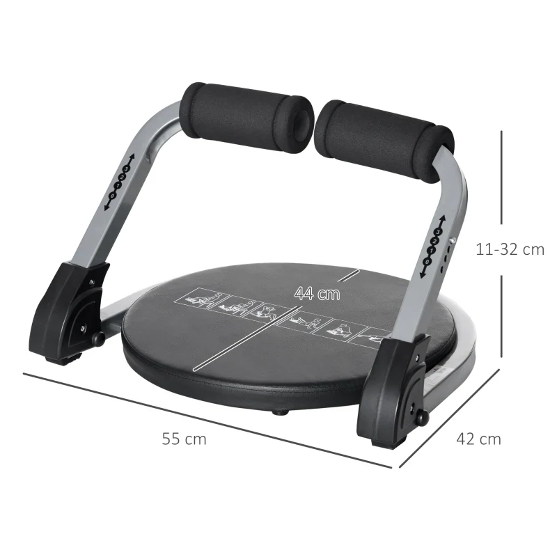 Bauchtrainer, multifunktional, 3 Widerstände, klappbar, leicht gebaut, Stahlrahmen, schwarz