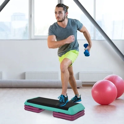 Steppbrett Aerobic Fitness Stepper Heimtrainer höhenverstellbar Sport PVC PP