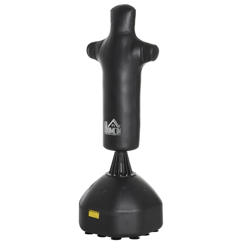 Standboxsack Boxdummy Boxsäule Boxtraining Stahl PU-Kunstleder Schwarz