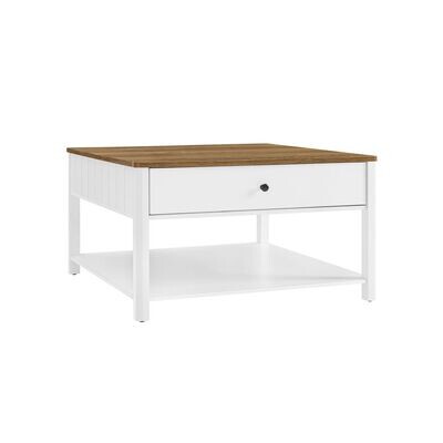 Maritimer Couchtisch mit 2 Schubladen weiss