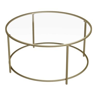Runder Couchtisch mit Glasoberfläche