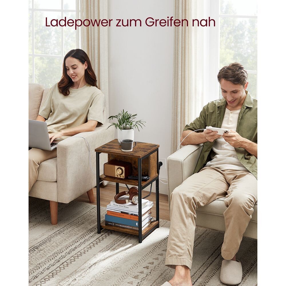 Nachttisch mit Steckdose und USB-Anschluss