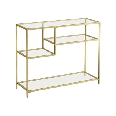 Konsolentisch, Gestell aus Glas und Metall goldfarben