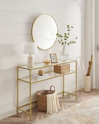 Konsolentisch modern verstellbar goldfarben-transparent