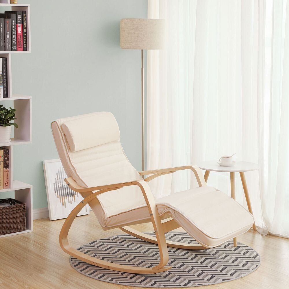 Schaukelstuhl Birkenholz Beige