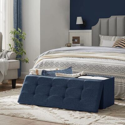 Sitzbank mit Stauraum 110 cm Marineblau