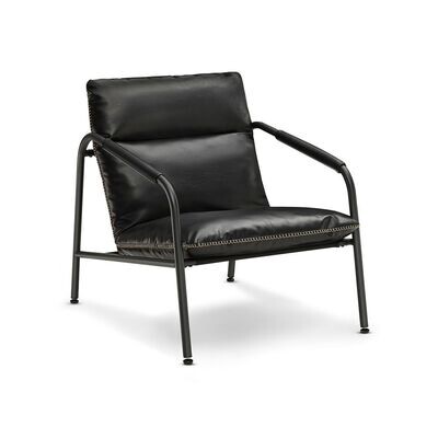 Loungesessel mit Metallrahmen schwarz
