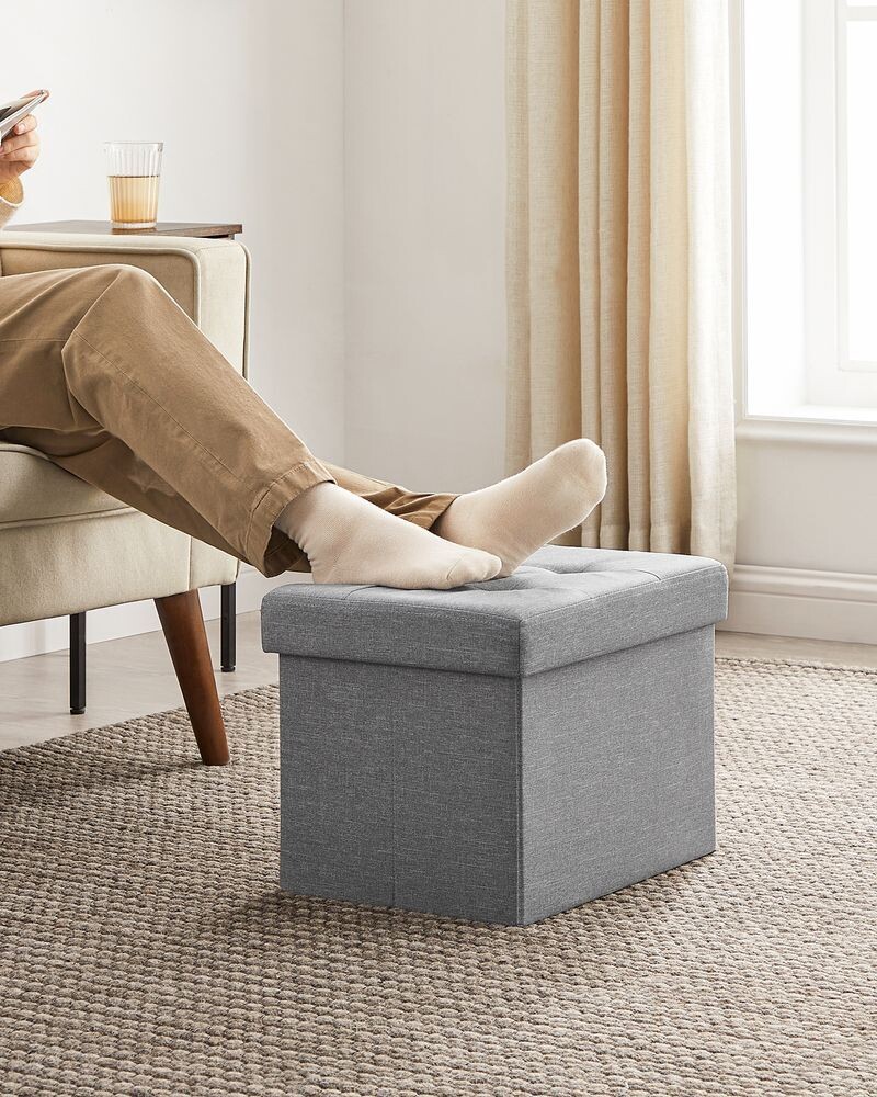 41 cm Sitzbank mit Stauraum hellgrau