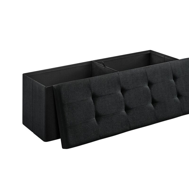 Sitzbank mit Stauraum 110 cm schwarz