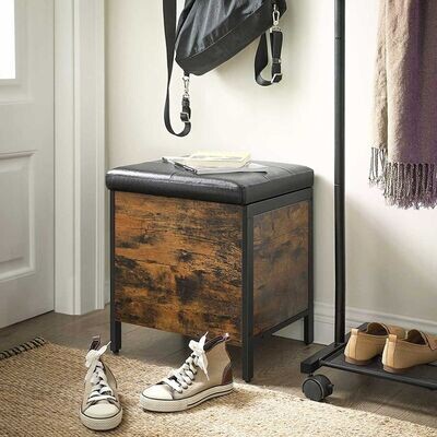 Sitzbank Sitzhocker mit Strauraum Vintagebraun