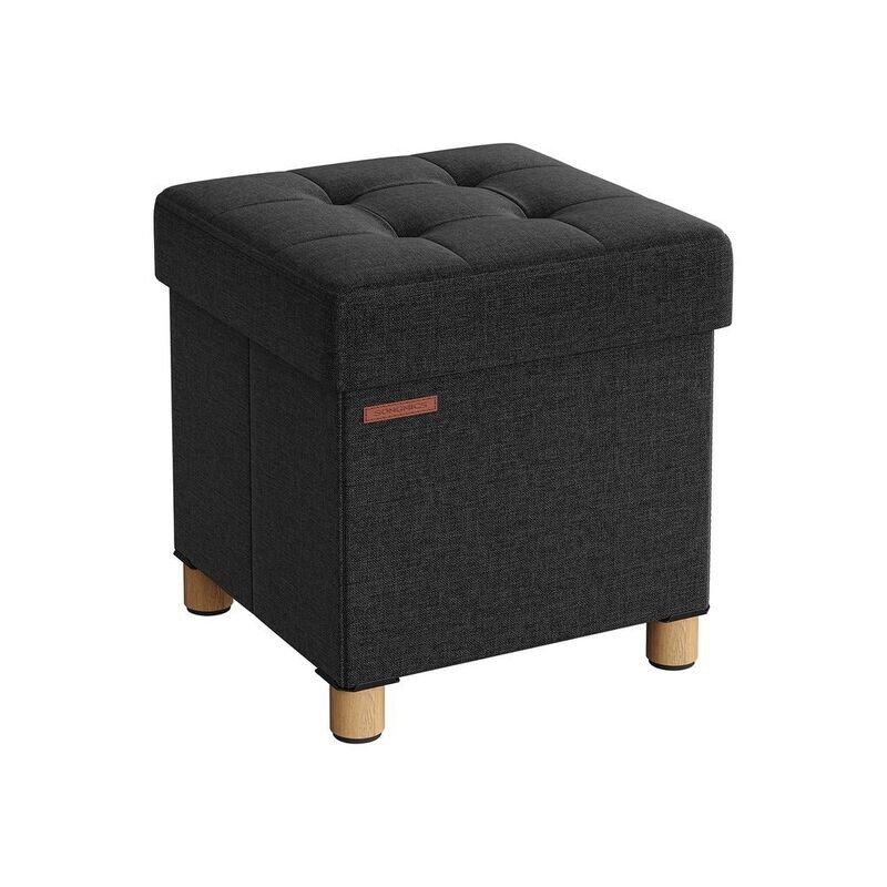 Sitzhocker klappbar 38 x 38 x 40 cm mit Stauraum schwarz