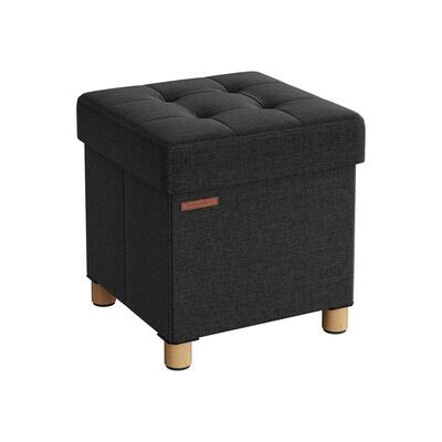 Sitzhocker klappbar 38 x 38 x 40 cm mit Stauraum schwarz