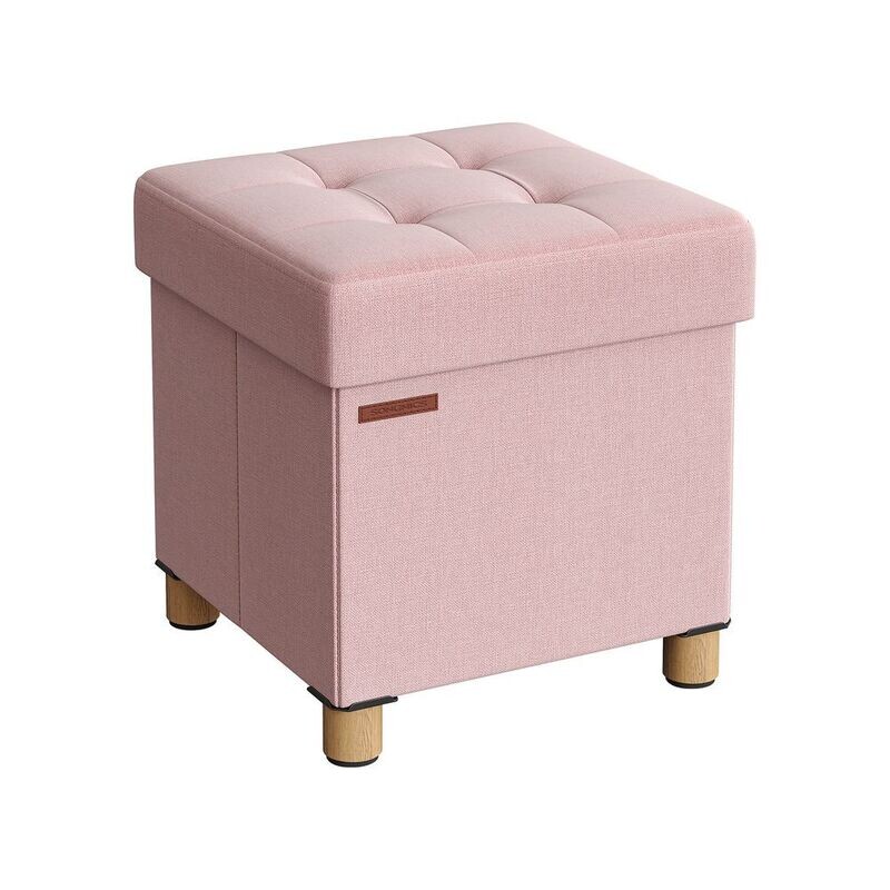 Sitzhocker klappbar 38 x 38 x 40 cm mit Stauraum pastellrosa
