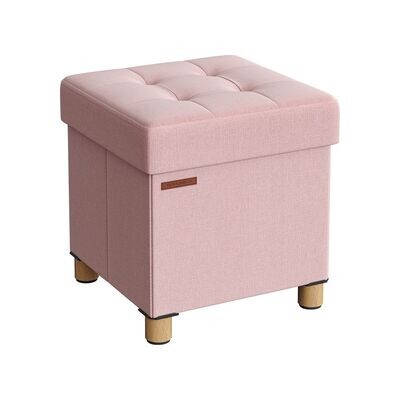 Sitzhocker klappbar 38 x 38 x 40 cm mit Stauraum pastellrosa