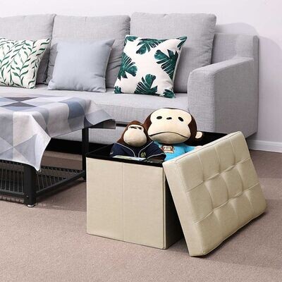 Bank mit Stauraum 76 cm beige Bank mit Stauraum 76 cm beige