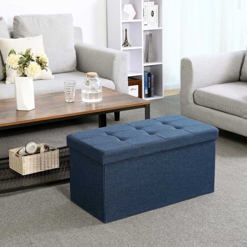 Bank mit Stauraum 76 cm blau