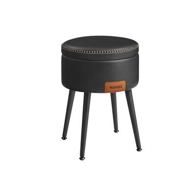 eleganter Sitzhocker mit Stauraum schwarz