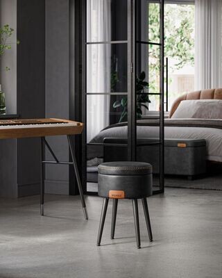eleganter  Sitzhocker mit Stauraum schwarz